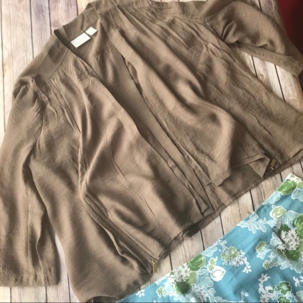 Chico’s Brown Cardigan with Zipper Accents